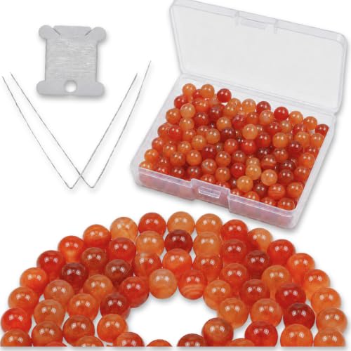 Cherry Tree Collection 100PCS 6mm Carnelian Round Bead Craft Kit - color: carnelian, size: 6mm