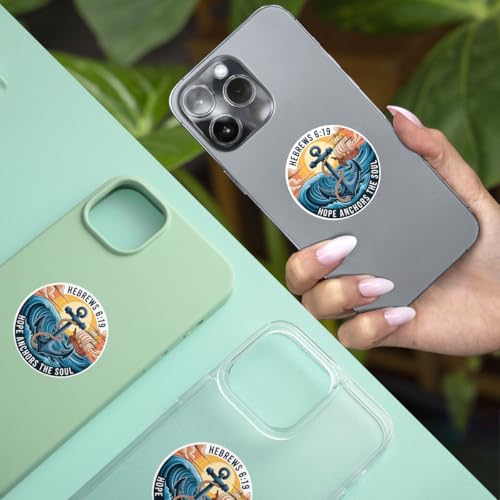 3PCS Hebrews 6:19 Bible Verse Stickers, Hope Anchors the Soul Christian Waterproof Faith Decals for Laptop, Water Bottle, Phone, Window, Helmet - size: 3 Inch FBA