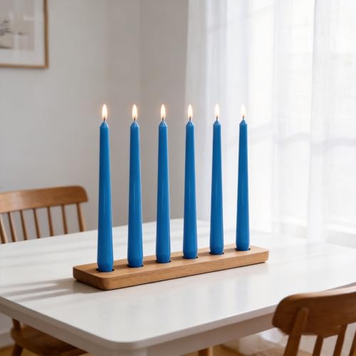 4 Pack Blue Taper Candles丨Taper Candles 10 Inch Dripless丨Unscented & Smokeless Candlesticks Bulk丨7-8 Hours Long Burning Tall Candles丨Ideal for Christmas Weddings Parties Dinner - color: Blue, size: 4 Pack Taper Candle