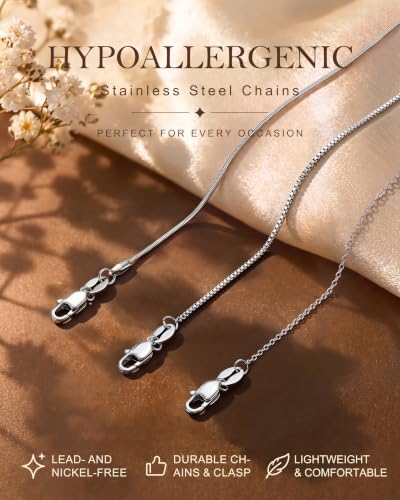 YADOCA Silver Stainless Steel Necklace for Women Non Tarnish Chain Necklace