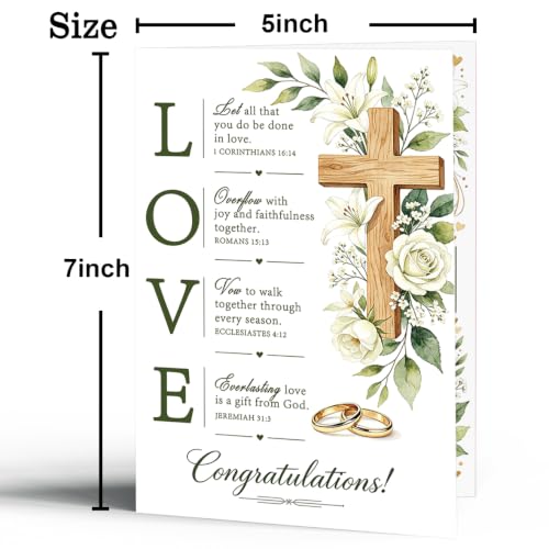 fancu Christian Wedding Card Gift for Bride Groom Religious Congratulations - color: ZC-059