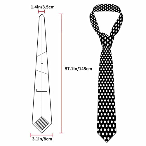 Love Red Heart Men's Tie Romantic Valentines Day Men's Necktie Ties for Mens Daily Wedding Party Business - color: White Black Polka Dot
