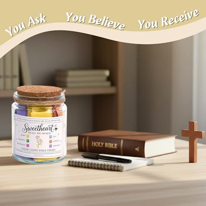 Bible Verse Jar for Sweetheart – 92 Scriptures of Love - color: Bible For Sweetheart