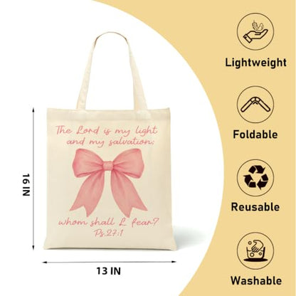 Christian Gifts for Women, Canvas Tote Bag, Faith Gifts for Women Girl Sister Inspirational Religious Gift Birthday - color: Bible Verse 916