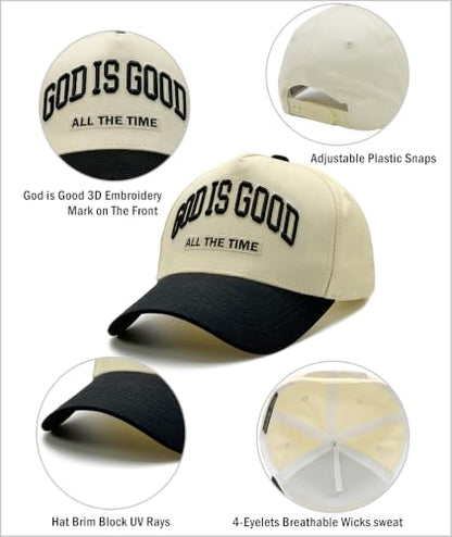 God is Good Hat, Christian Hats for Men & Women Religious Gift - color: Black/Black