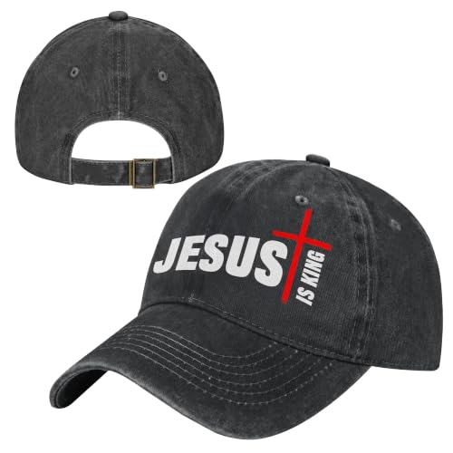 Religion Christ Christian Jesus Baseball Cap for Men Women Adjustable Retro Washed Golf Dad Caps Funny Graphic - color: Jesus is King Religion Christian