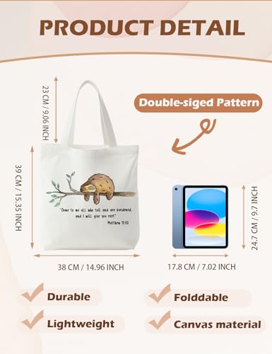 Bible Bags for Women, Christian Tote Bag, Gifts for Christian Women - color: Matthew 11:28