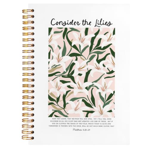 Consider the Lilies Christian Notebook for Women 5.5x8.3 - color: Lilies