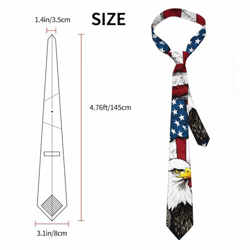 Neckties for Men Silver Star American Flag Men's Ties for Church Worship Wedding Formal - color: American Eagle