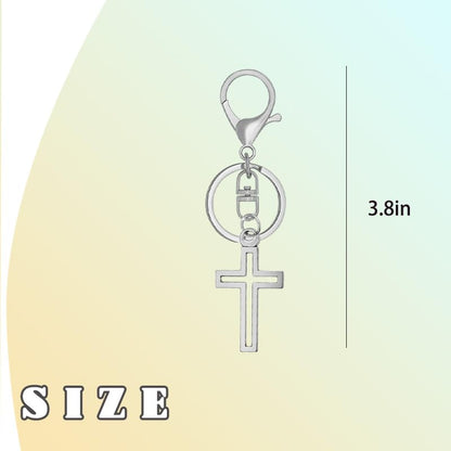 YALLNASL Cross Purse Charm for Handbag Purse Cross Keychain Accessories for Women Men Religious Christian Birthday Gift Ideas - color: Hollow