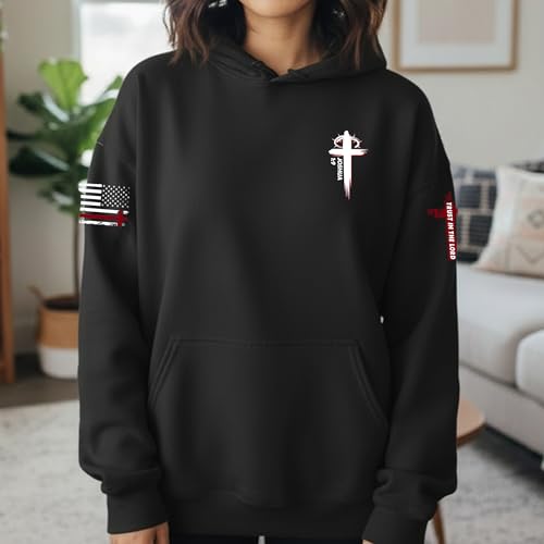Custom Christian Hoodies for Men Women Faith Cross Jesus Hoodie Bible Religious Gifts Personalized Christmas - color: Black, size: XX-Large