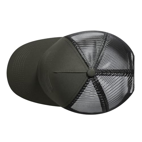 Baseball Cap, American Flag Trucker Hat for Men Women, Breathable Adjustable Fit Outdoor Mesh Snapback Hats - color: Olive/Black Flag