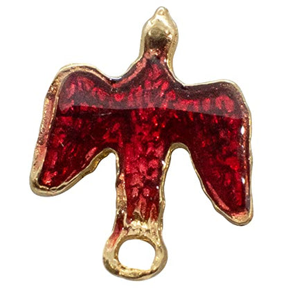 Gold-Tone Holy Spirit Dove Lapel Pin | Bird Design | Great Christian Gift for First Holy Communion and Confirmation | Spiritual Accessory for Clothing, Bags, and Bulletin Boards - color: Red and Gold-Tone Bird