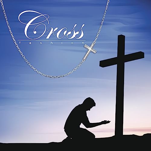 DAOCHONG S925 Sterling Silver Sideways Cross Choker Necklace 14+4 Inch - color: Silver-Oyster Shell