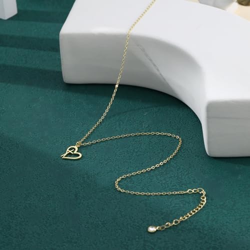Rotnso Cross Necklace for Women 14K Gold Plated Dainty Small Pendant Choker - style: Heart Cross-GD
