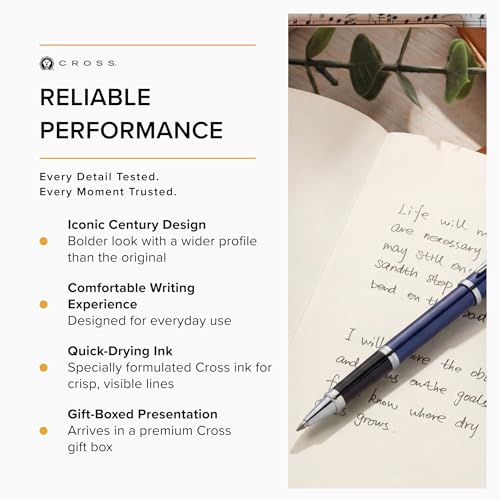 Cross Century II Cobalt Blue Diamond Selectip Rollerball Pen, Black Ink - color: Cobalt Blue