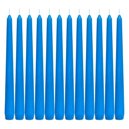 12 Pack Blue Taper Candles丨Taper Candles 10 Inch Dripless丨Unscented & Smokeless Candlesticks Bulk丨7-8 Hours Long Burning Tall Candles丨Ideal for Christmas Weddings Parties Dinner - color: Blue, size: 12 Pack Taper Candle