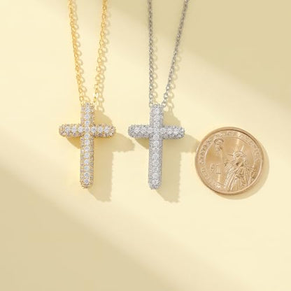 Baptism Cross Necklace for Women,First Communion Cross Necklaces Jewelry Gifts for Women - color: Crystal Bubble-G