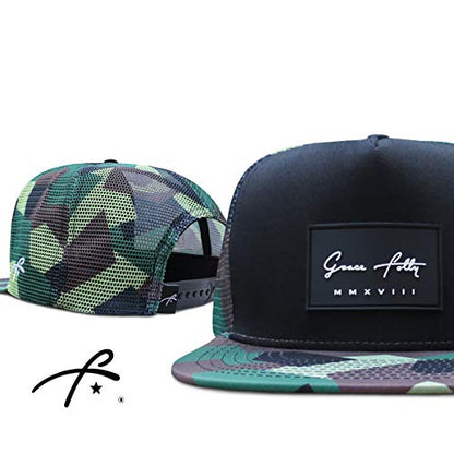 Grace Folly Trucker Hat for Men & Women. Snapback Mesh Caps - color: Modern Camo