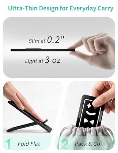 Aoviho Foldable Cell Phone Stand for Desk, Portable Phone Holder,Black - color: Black