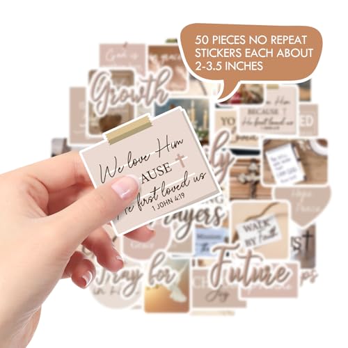 Prayer Board Supplies Kit - 50 Pcs Brown Christian Jesus Stickers - color: Brown