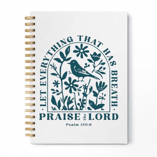 Christian Floral Bird Spiral Notebook 5.5x8.3 Inch - color: pattern-6