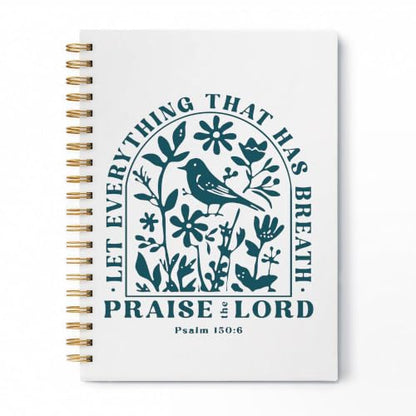 Christian Floral Bird Spiral Notebook 5.5x8.3 Inch - color: pattern-6
