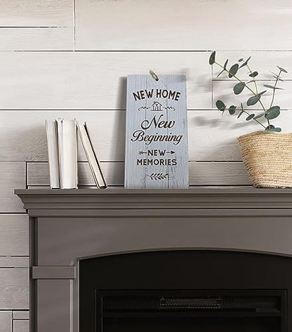 YZEXEZY New Home New Beginning Sign 12"x6" House Warming Gifts for Couple Home Owners House Wall Decor - style: New Home New Beginning