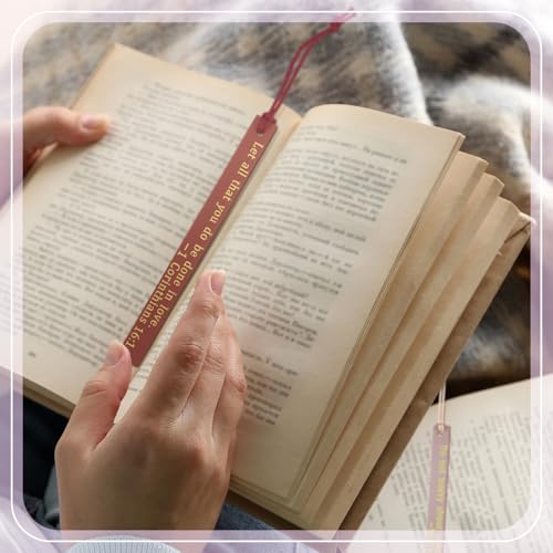 Skyygemm 10 Pcs Christian Bookmarks Christmas Gift for Women, Pink Brown - color: Pink Brown