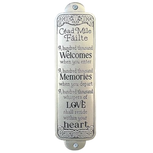 Abbey + CA Gift Home Blessing Entryway Wall Plaque, Religious Metal Home Decor Housewarming Gift, 6"H (Céad Mile Failté(Silver)) - color: Céad Mile Failté(Silver)
