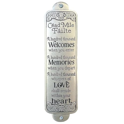 Abbey + CA Gift Home Blessing Entryway Wall Plaque, Religious Metal Home Decor Housewarming Gift, 6"H (Céad Mile Failté(Silver)) - color: Céad Mile Failté(Silver)