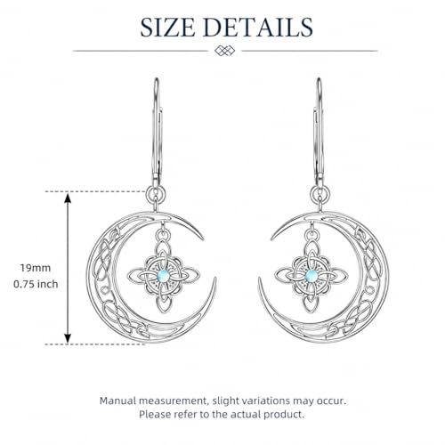 Dorunmo 925 Sterling Silver Mustard Seeds Dangle Earrings for Women Mountains Earrings Hypoallergenic Christmas Jewelry Gifts for Women - style: Witch Knot-03