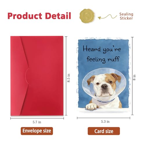 Funny Get Well Soon Card for Men Women, Surgery Recovery Gifts for Women Men, Cute Dog Get Well Soon Gifts, Post Surgery Recovery Card - color: SK-096