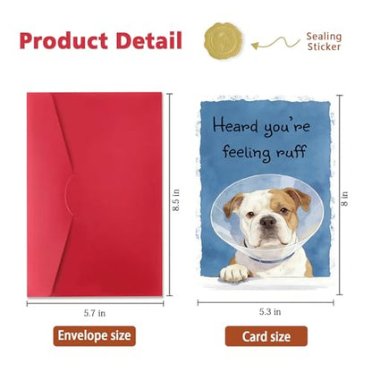 Funny Get Well Soon Card for Men Women, Surgery Recovery Gifts for Women Men, Cute Dog Get Well Soon Gifts, Post Surgery Recovery Card - color: SK-096