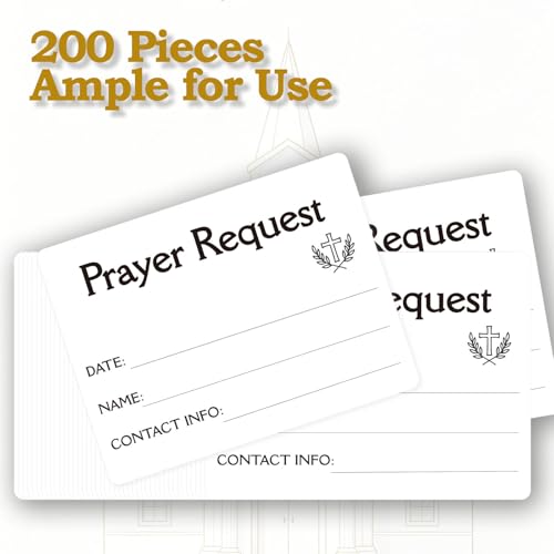 200 Pcs Prayer Request Cards & Praise Cards, 3x4 Inch – for Church, Small Groups, Bible Study, Worship and Prayer Gathering