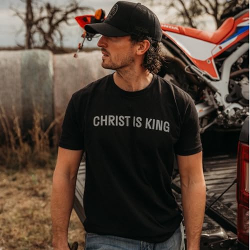 Yee Yee Apparel Christian Faith Graphic Tee Shirt – Men’s Christian Graphic Tees and Short Sleeve Shirts - color: Christ is King Black, size: XX-Large