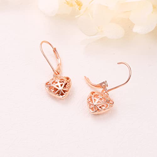 S925 Sterling Silver Heart Dangle Drop Earrings for Women Jewelry Gift - style: Heart Cross Rose