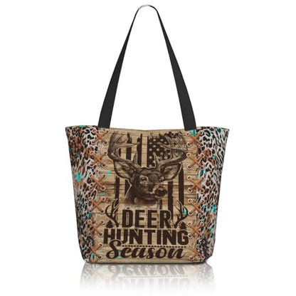 Funny Christian Tote Bags For Women With Zipper Christian Gifts For Work Gym Travel Beach Women With Large Capacity - color: Deer-2