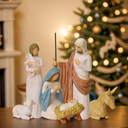 6 Piece Nativity Set, Christmas Decor Nativity Scene, Christian Gifts