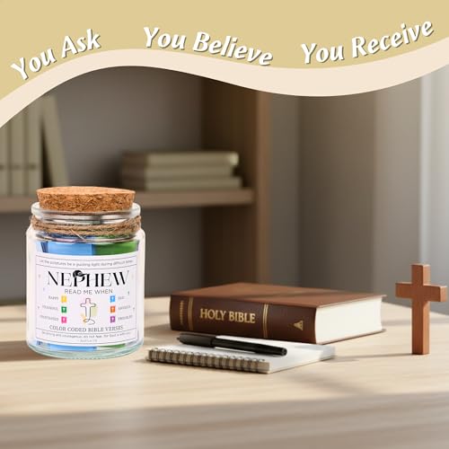 Bible Verse Jar for Nephew – 92 Strength Scriptures - color: Bible For Nephew