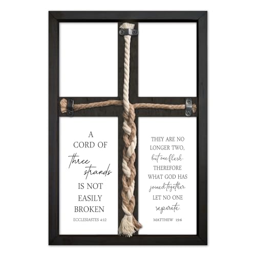 ZZJJHYWGQ A Cord of Three Strands Wedding Unity Wall Decor, Black, 15"X10" - color: A Cord of Three Strands Wedding(Black), size: 15"L x 10"W
