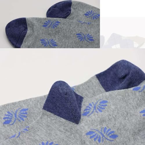 Men's Colorful Striped Dress Socks, 5-Pack Cotton, Sock Size 10-13 - color: Classic Blue Argyle Mix