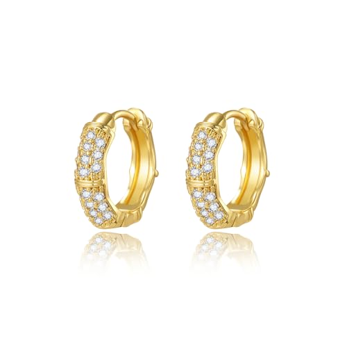 18K Gold Plated Hoop Earrings for Women, NICKEL-FREE & HYPOALLERGENIC, Timeless Jewelry Gift - color: gold-Circle