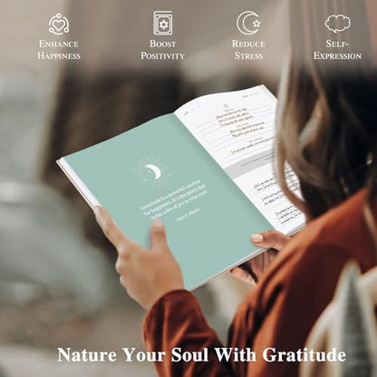 Lanpn Daily Gratitude Journal for Woman Men, 4 Month Mindfulness & Affirmation Planner, 7.8"x9.2" The 5 Minute Grateful Diary, Guided Reflection with Positivity Prompts Undated Notebook, Beige - color: Beige