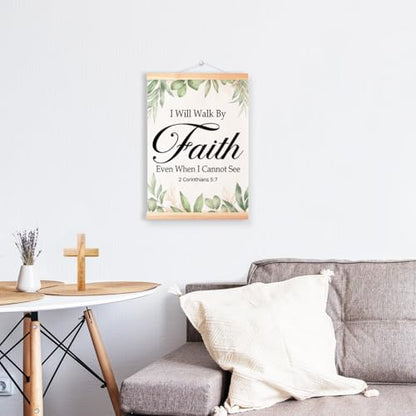 Ybqhd I Will Walk By Faith Poster Hanger, Christian Bible Verse Wall Art - color: 2 Corinthians 5:7