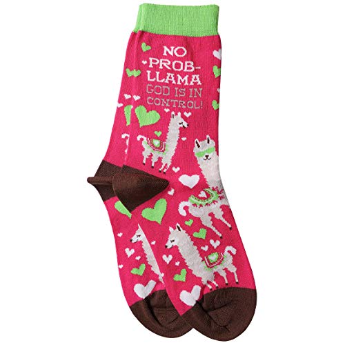Kerusso Adult Socks, Christian Fun Socks, Novelty Socks, Cotton Blend Sock, One Size Fits Most - color: Pink, Green, and Brown