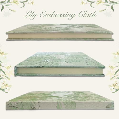 Flower Notebook, Hardcover, Lay Flat, A5, 6x8, Wide Ruled Pages, Writing Journal for Women, Pretty Notebook, Recipe Journal, Garden Journal, Gratitude Journal, Lily Gifts, Green - color: Lily Green