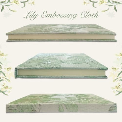 Flower Notebook, Hardcover, Lay Flat, A5, 6x8, Wide Ruled Pages, Writing Journal for Women, Pretty Notebook, Recipe Journal, Garden Journal, Gratitude Journal, Lily Gifts, Green - color: Lily Green