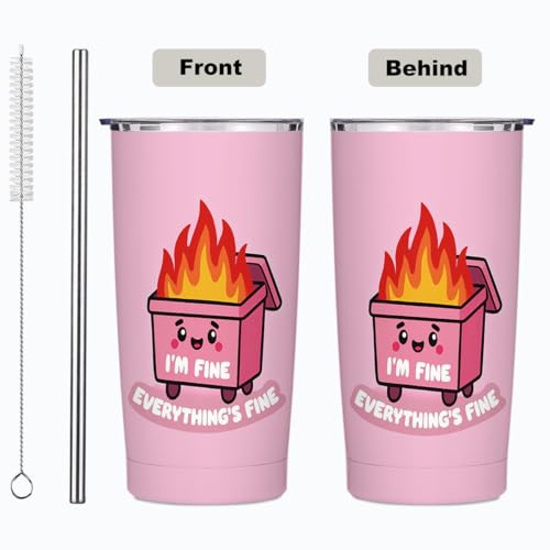 Funny Gifts for Women Men 20oz Tumbler with Lid and Straw - color: Multi 1367