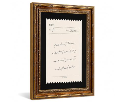 KBCXOY John 13:7 Christian Wall Art, Vintage Bible Verse Wall Decor - color: Jesue Note, size: 12"L x 16"W